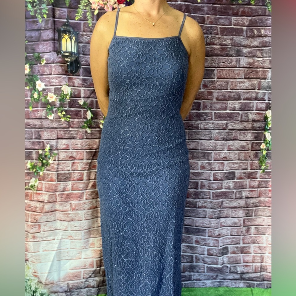 My Michelle Blue Glitter Prom Dress